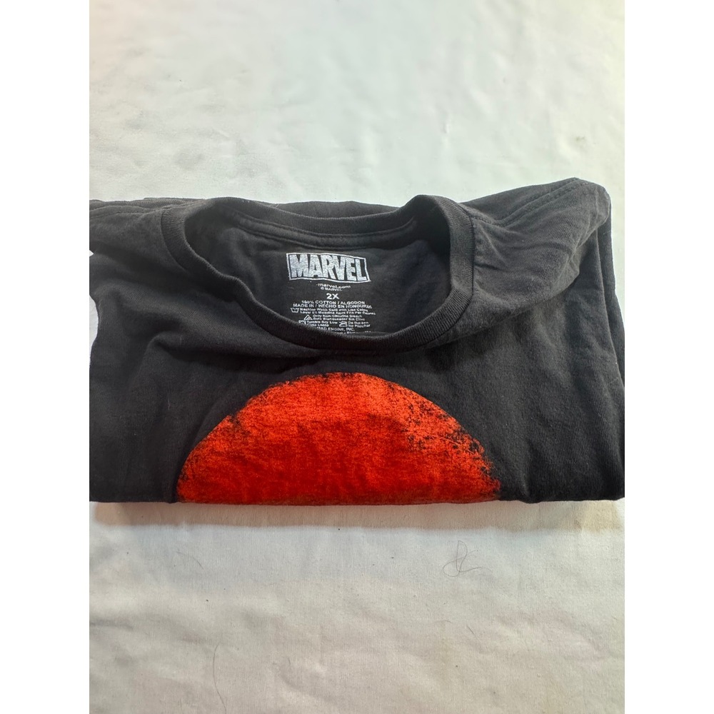 Marvel The Punisher Skull Graphic T-Shirt Mens 2X Black Red Logo Short Sleeve - Picture 5 of 6